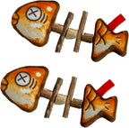 SEIS simulated fish bone cat chew toy front view for feline dental care