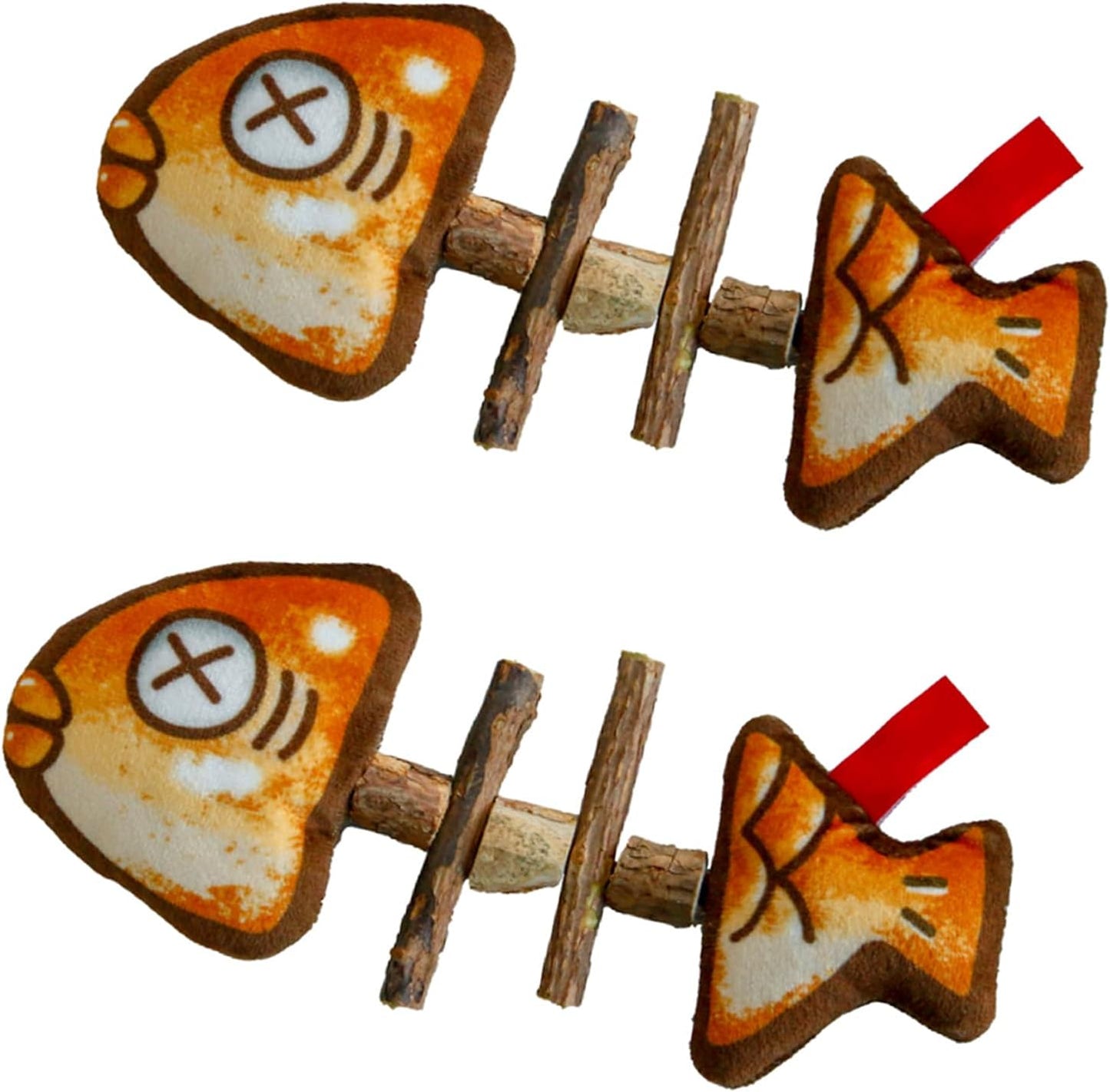 SEIS simulated fish bone cat chew toy front view for feline dental care