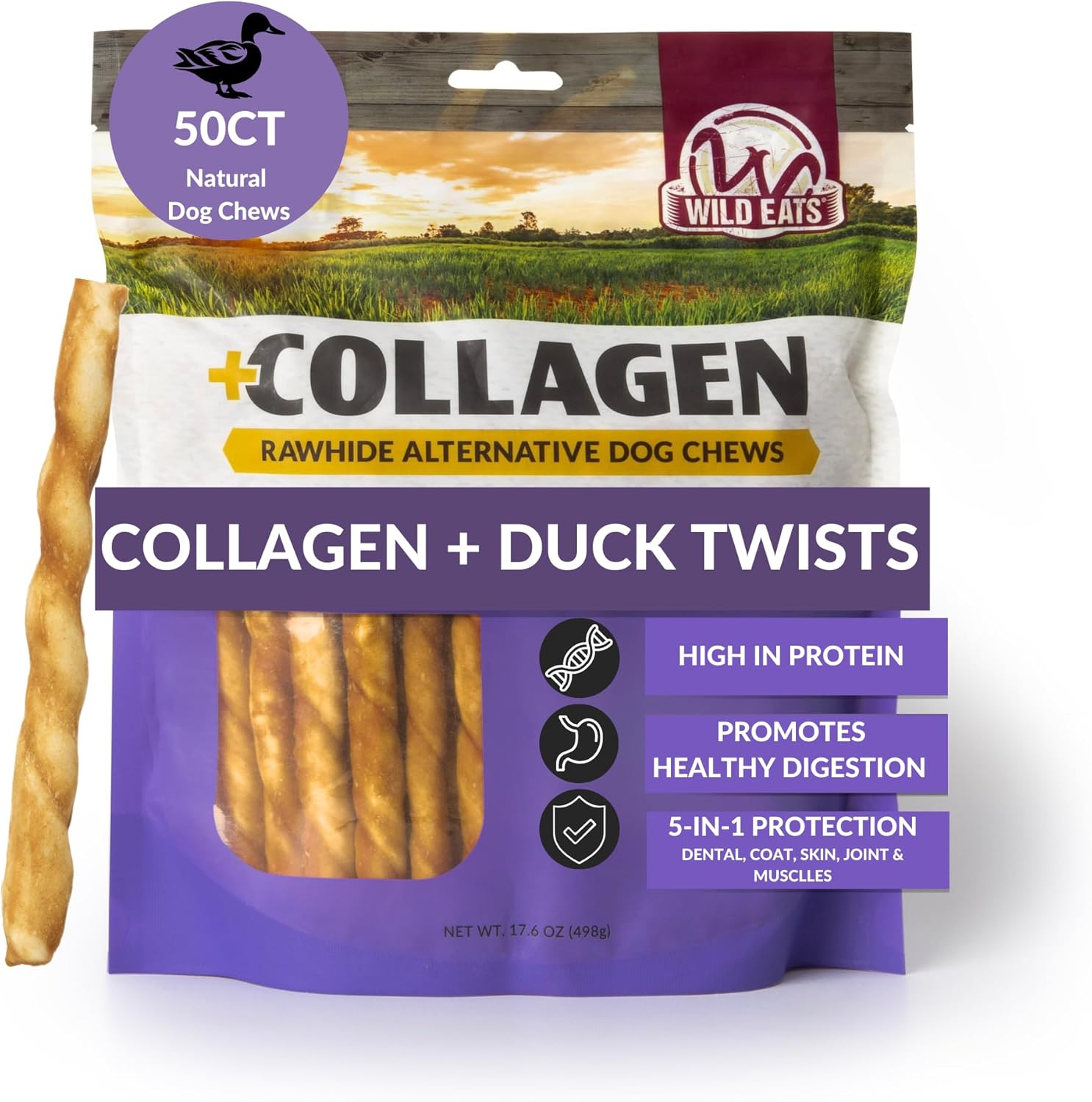 Wild Eats high protein salmon flavored dog treats package