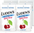 Luden's Sugar Free Wild Cherry Throat Drops front view packaging for sore throat relief.