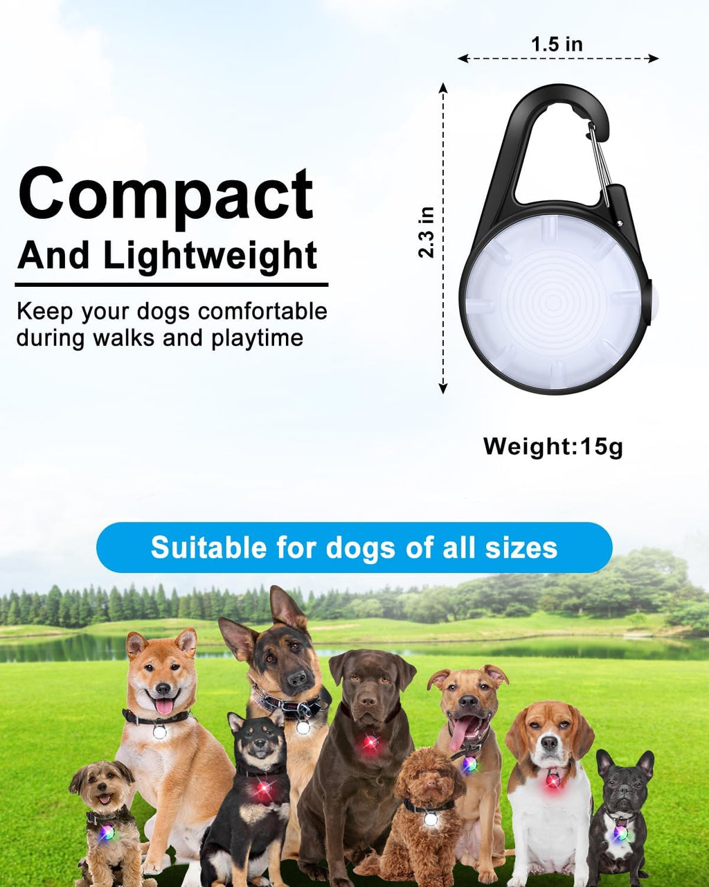DAAMENT Waterproof Pet Light being rinsed under water to demonstrate IP68 durability.