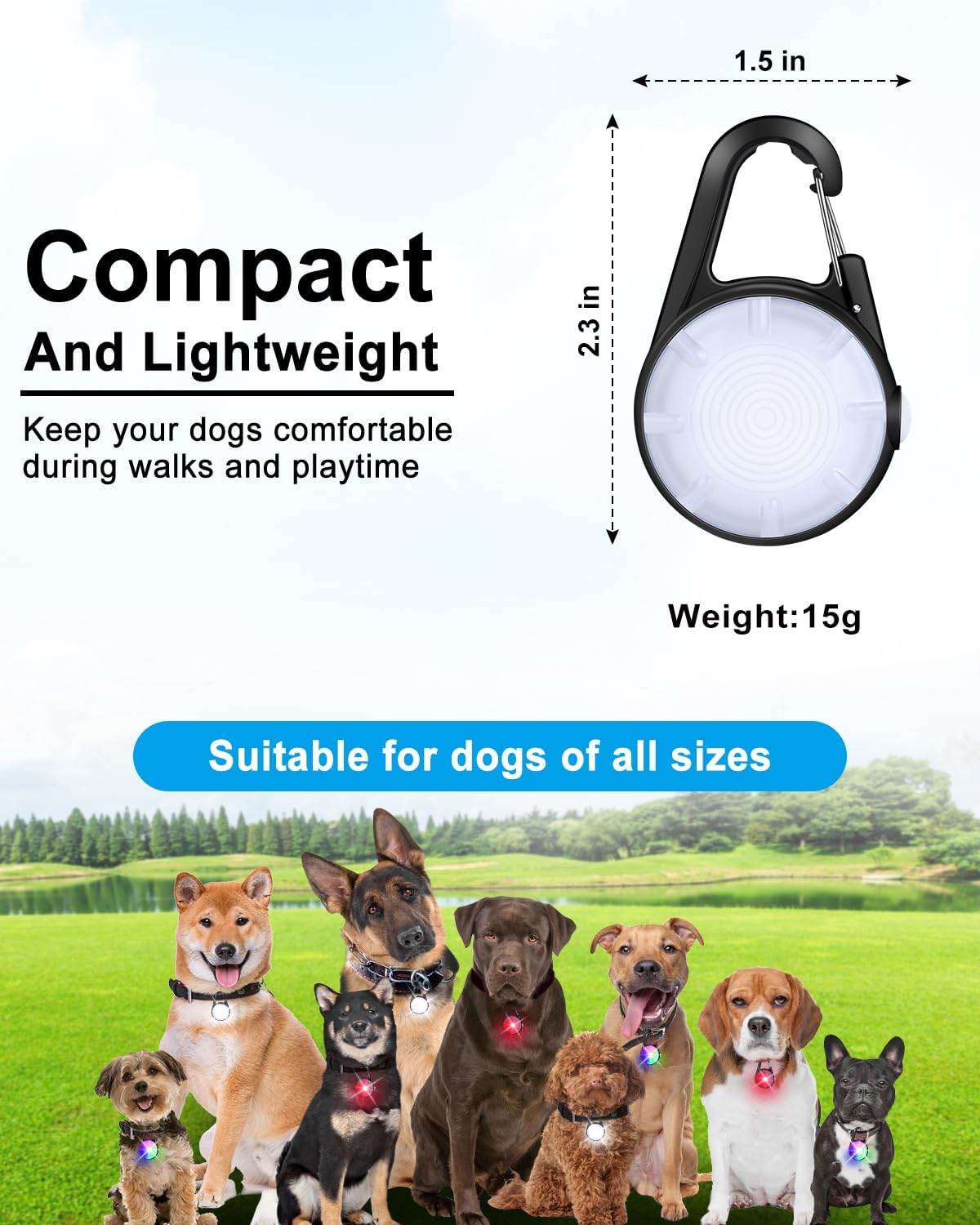 DAAMENT Waterproof Pet Light being rinsed under water to demonstrate IP68 durability.