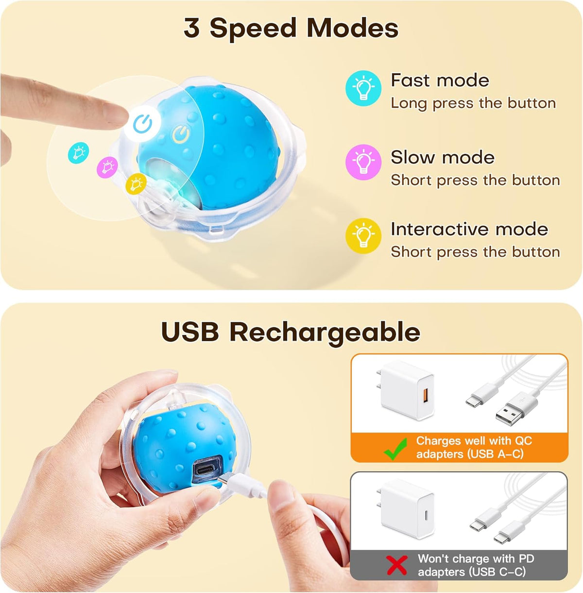 USB rechargeable Potaroma cat ball toy components