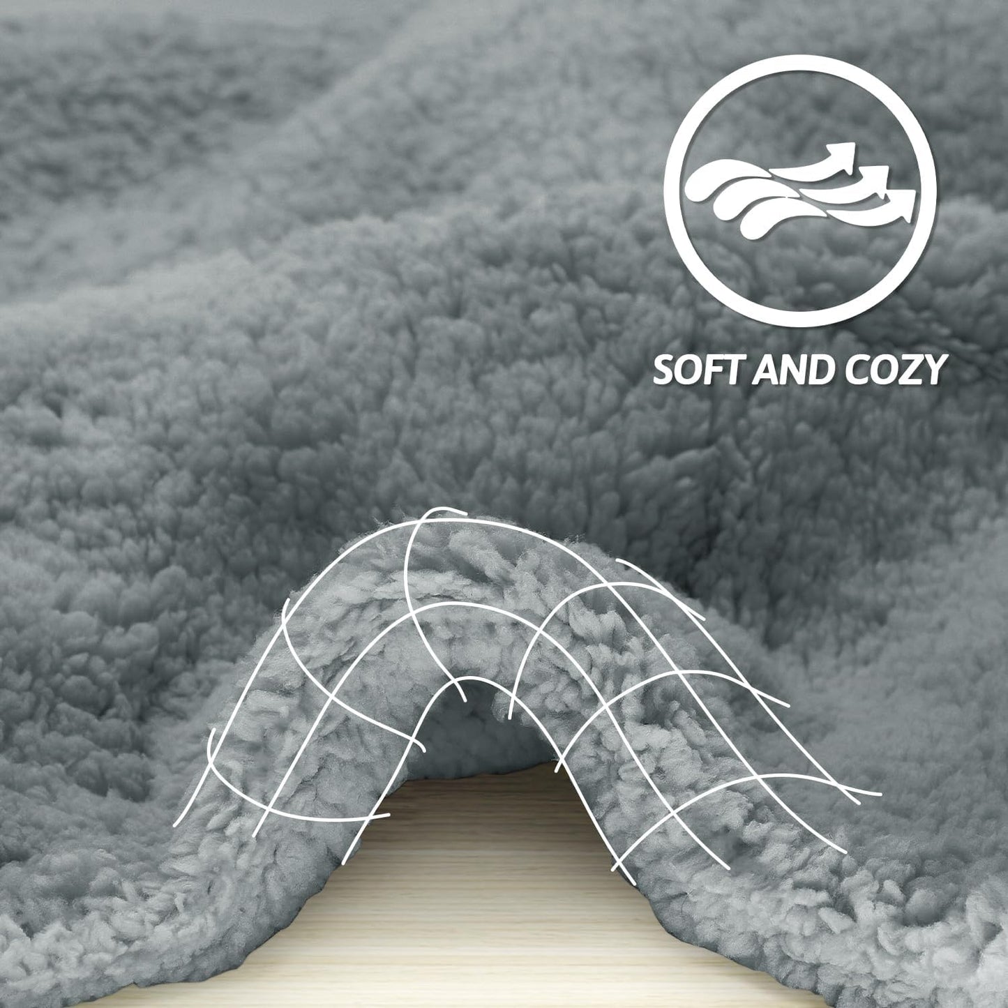 Furrybaby sherpa dog blanket shielding a living room couch from pet hair