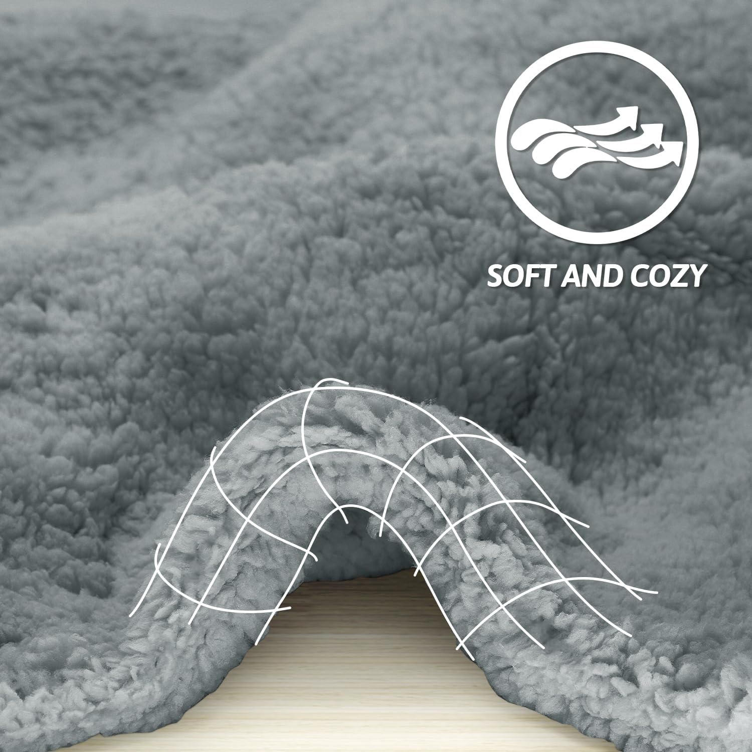 Furrybaby sherpa dog blanket shielding a living room couch from pet hair