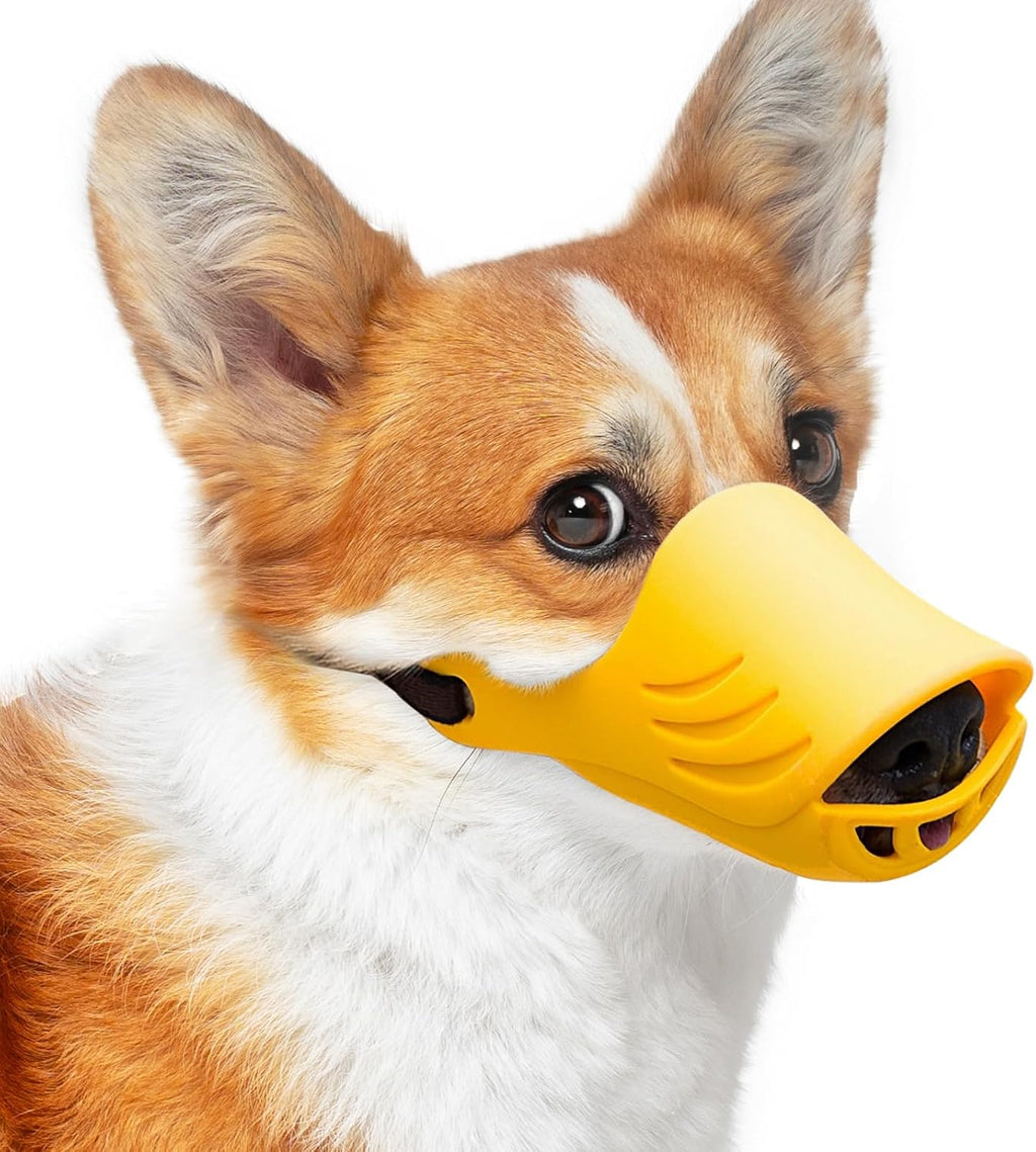 LUCKYPAW dog muzzle soft duck silicone mouth cover front view