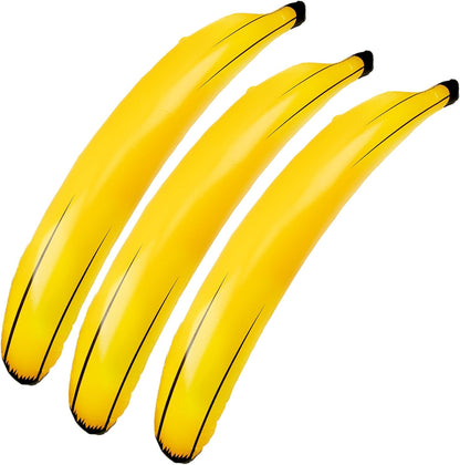 Sonarun giant inflatable banana props three pieces front view for pool party decorations