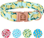 MR.CHUBBYFACE Spring Summer Pink Dog Collar, Cute Pink Floral Pattern Puppy Collar, Durable Soft Fabric Pet Collar Gift for Small Medium Large Female Dog - Image 14