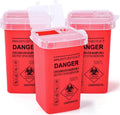 MITINU red sharps container for home use and needle disposal pack of three