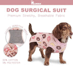 Dog wearing recovery suit for spay neuter care