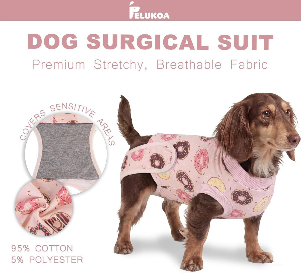 Dog wearing recovery suit for spay neuter care