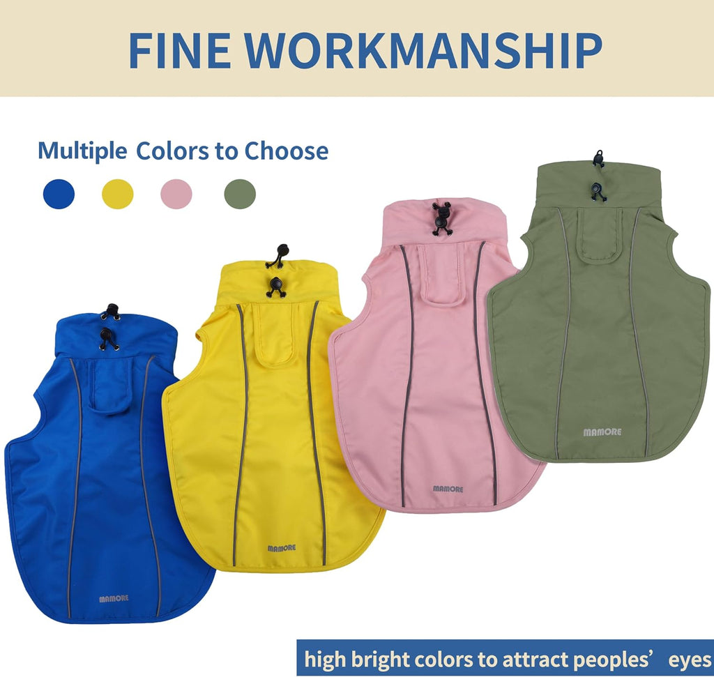 MAMORE premium pet monsoon gear showcasing full body coverage for small medium large dogs.