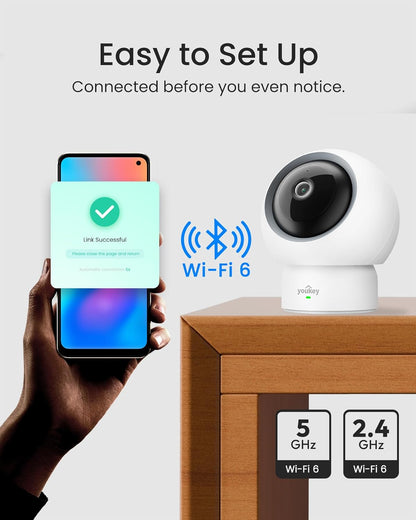 youkey 2.5K Indoor Pet Security Camera, Two-Way Audio Chat to Your Pets, AI Pet/Human Detection, 360 degrees AI Human Tracking, Privacy Mode, No Monthly Fees, Night Vision, WiFi 62.4GHz & 5GHz - Image 9