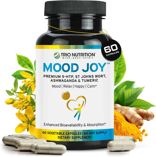 Trio Nutrition Mood Joy bottle front view for natural mood support.