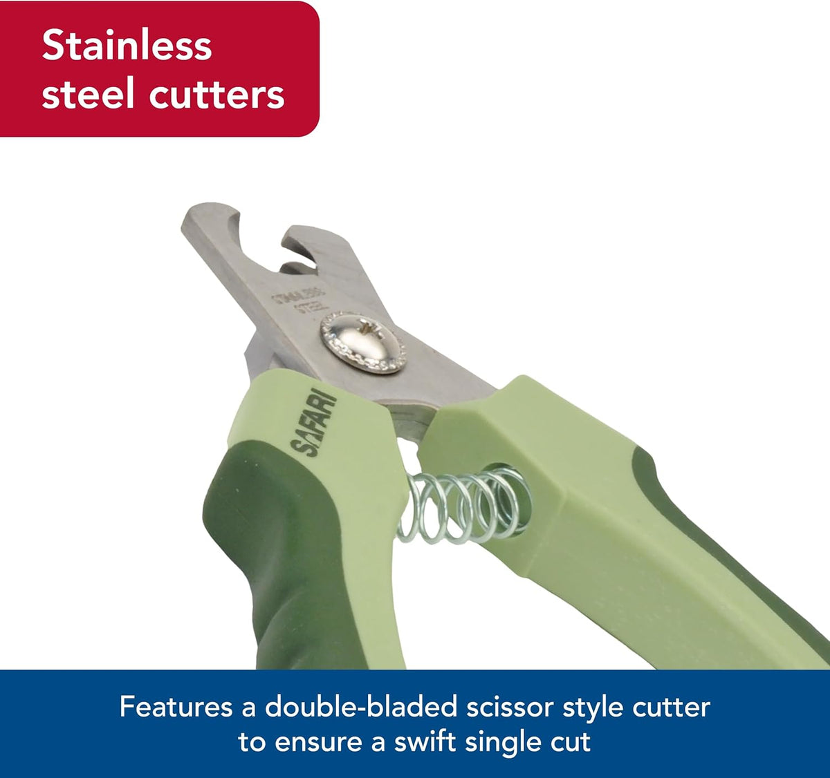 Coastal Safari pet grooming tool highlighting the safety stop feature