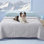 Luciphia Premium Cooling Dog Blanket for Small Medium Dogs Q-max>0.4 Washable Self-Cooling Cat Pet Mat Puppy Breathble Calming Throw for Beds Couches(Light Grey,29x40 inches) - Image 10