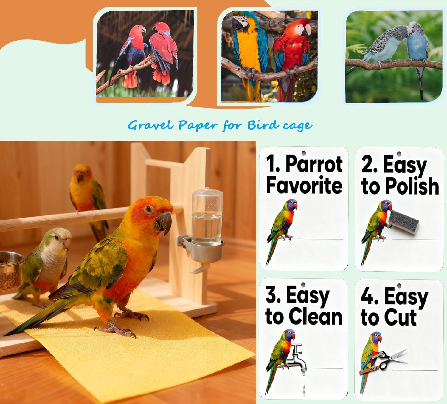 CuaxTume bird cage liner paper being cut to size
