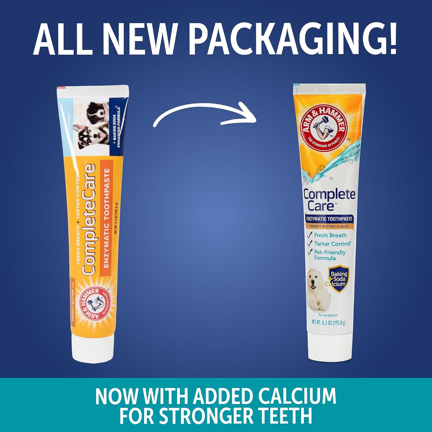 6.2 Ounce tube of Arm and Hammer peanut butter dog toothpaste