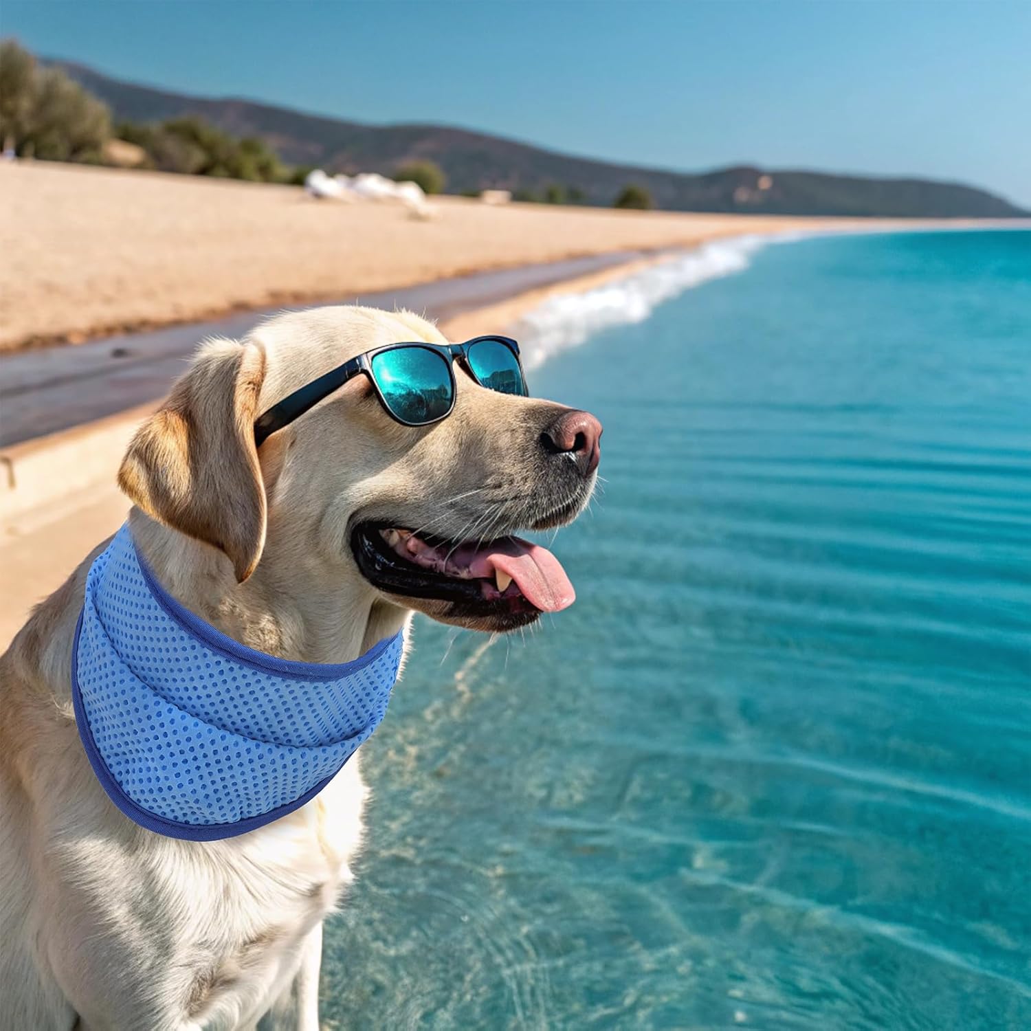 Expawlorer premium imported dog cooling scarf detailed fabric texture view