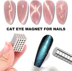 Neodymium small disc magnets stacked on a metal clipper to measure artificial acrylic nail length.