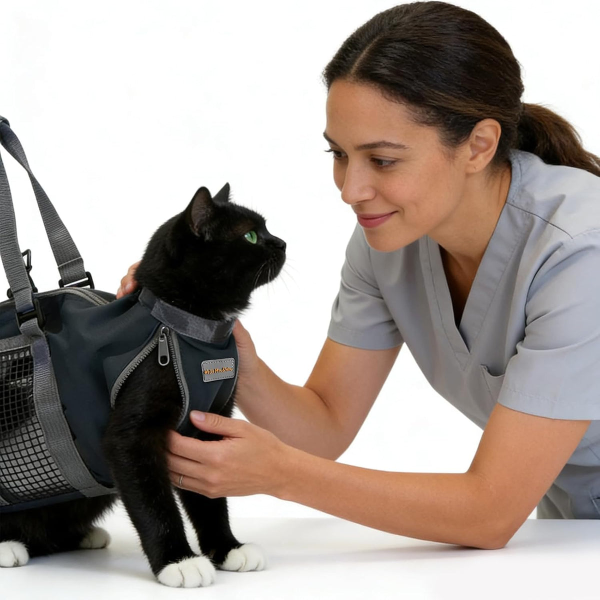 Cinf Cat Nail Clipping Cleaning Grooming Restraint Bag No Scratching Biting for Bathing Nail Trimming Injecting Examining(Blue,M) - Image 14