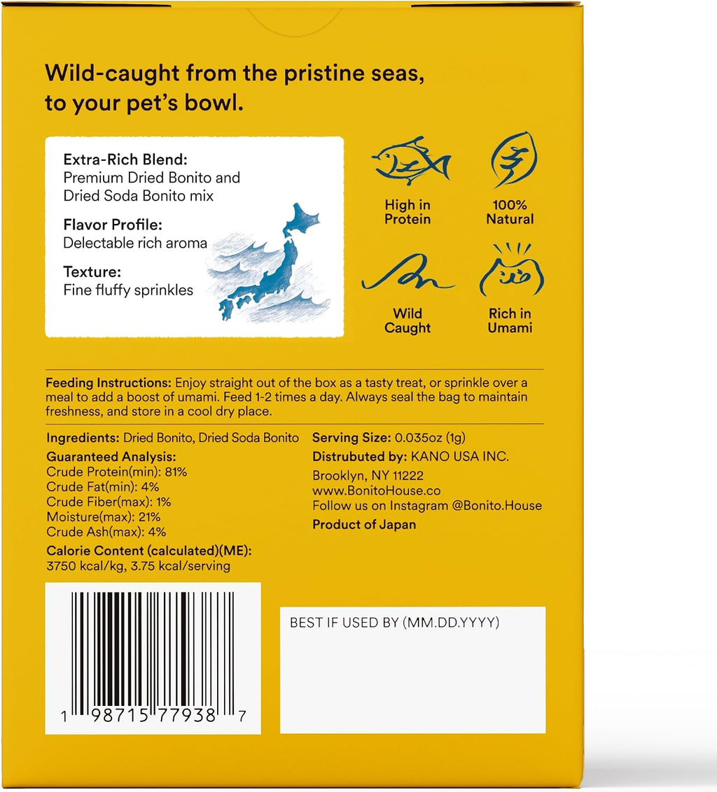 Individual serving bag of Bonito House flakes