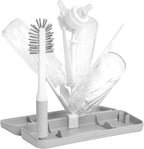 Ubbi On-The-Go Drying Rack and Brush Set front view gray