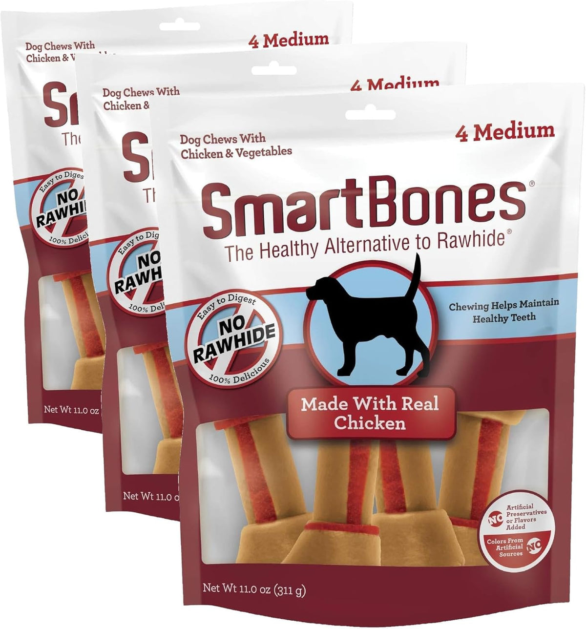 SmartBones Medium Bones With Real Peanut Butter Rawhide-Free Chews For Dogs, 4 Count - Image 13