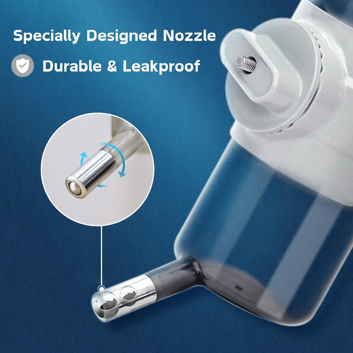 Septillar no drip pet drinker stainless steel nozzle detail