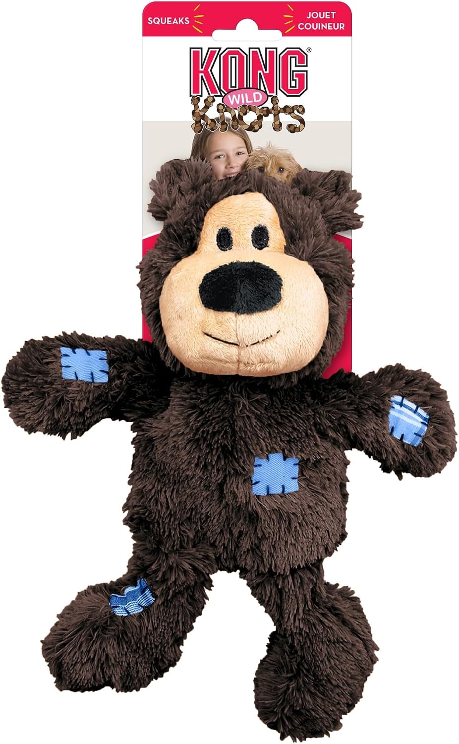 KONG Wild Knots Bear interactive rope squeaker toy product display