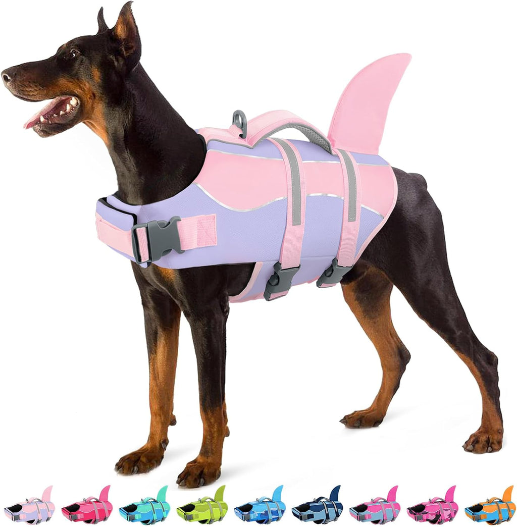 Dog Life Jacket - Shark Dog Life Vest for Swimming Boating, Reflective Lifejacket with High Buoyancy and Rescue Handle, Adjustable Lifesaver for Small Medium Large Breeds, Blue Camo S - Image 9