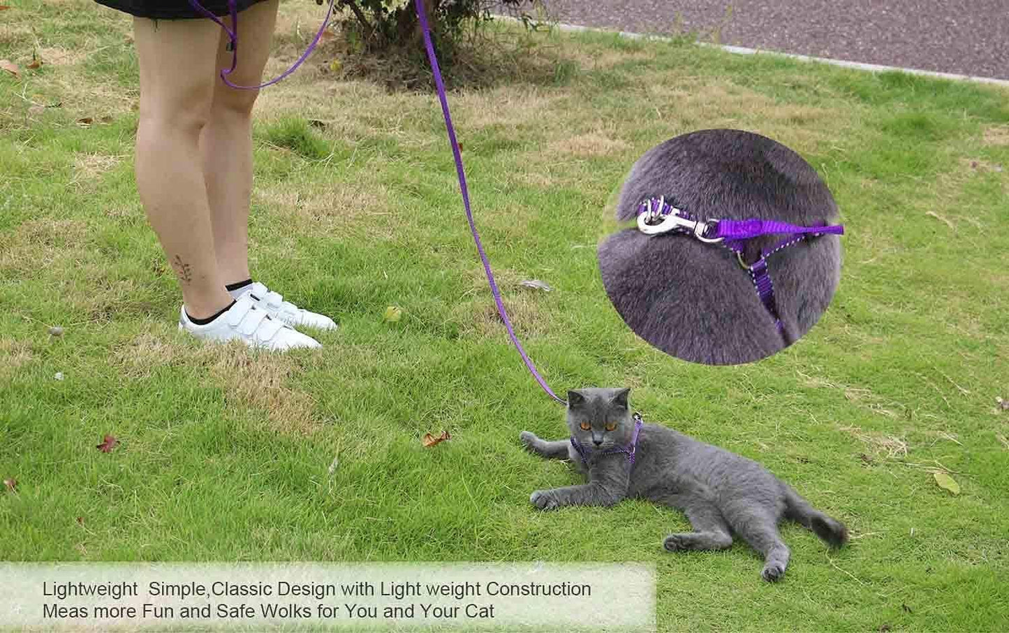 Purple traditional style dog leash reinforced machine stitching details