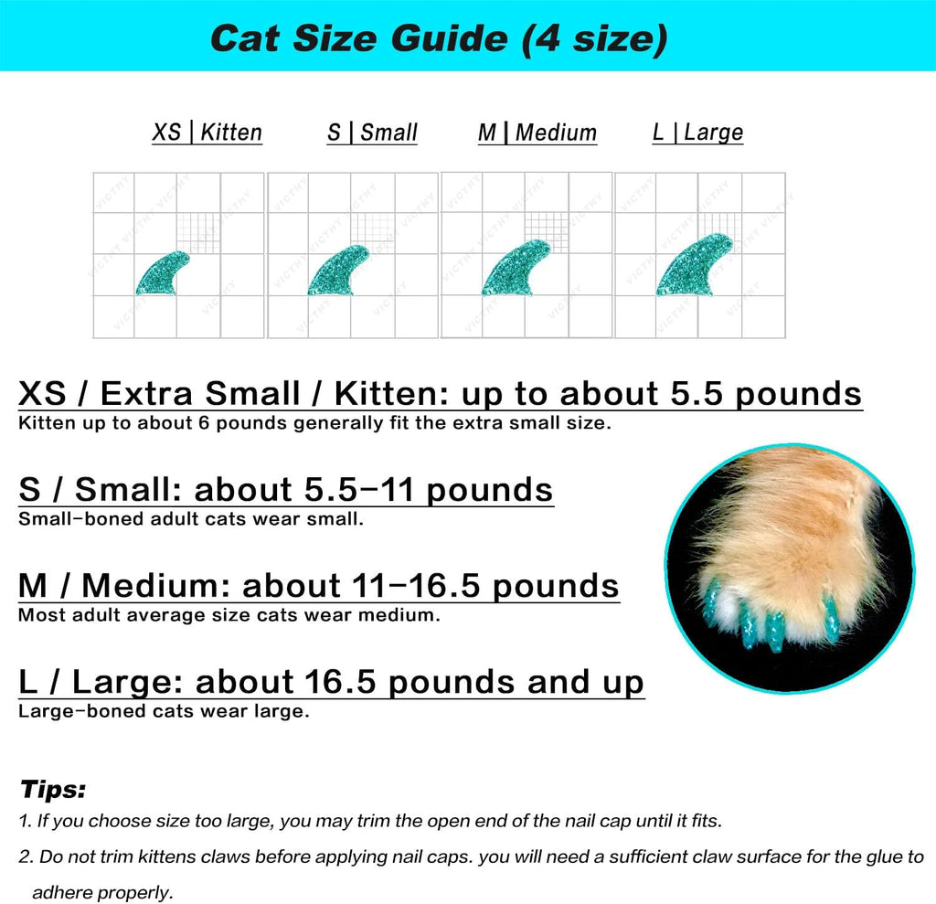 USA imported non toxic cat nail caps kit with adhesive tubes
