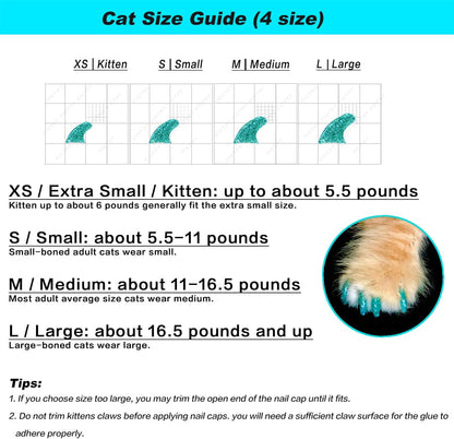 USA imported non toxic cat nail caps kit with adhesive tubes