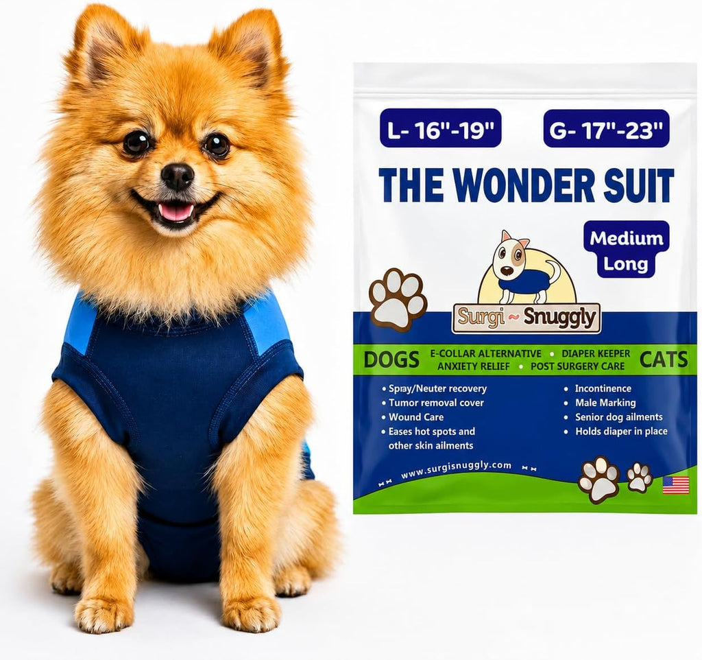 Surgi Snuggly Dog Surgery Recovery Suit - Dog Onesie for Post Surgery Recovery, Female Spay & Male Neuter - Surgical Suit for Dogs, E-Collar Cone Alternative, Double Blue - Large Long - 21" - 24" (EC) - Image 10