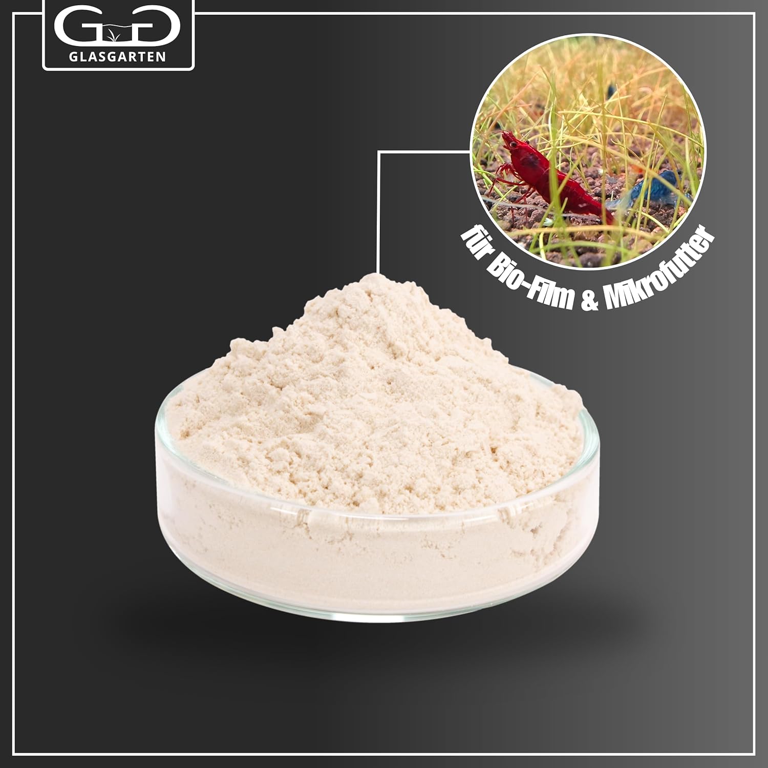 Imported GlasGarten Bacter AE shrimp tank micro powder product packaging instructions.