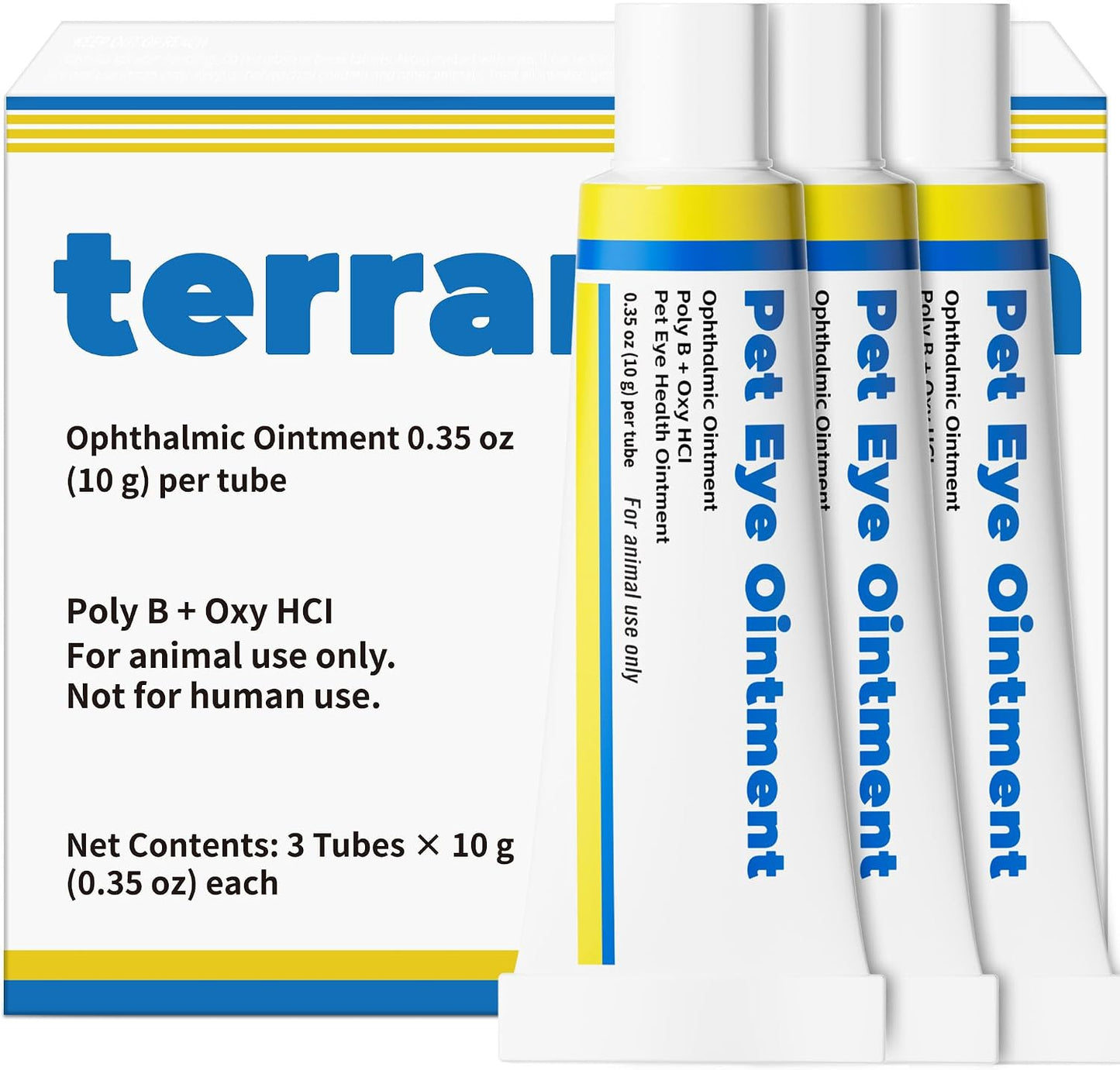 VivaElixir Pet Eye Health Ointment front view packaging for animal eye care.