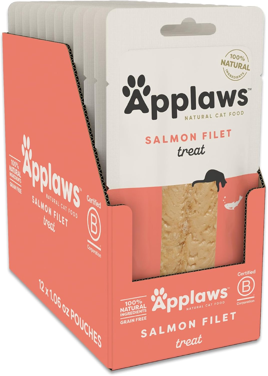 Applaws whole tuna loin pouches stacked together