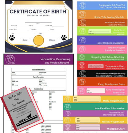 Puppy Whelping Supplies 64 Piece Puppy Whelping Kit for Puppies Birth Pregnant Dog Birthing Supplies Newborn Collars for Litter Bottles for Nursing - Image 9
