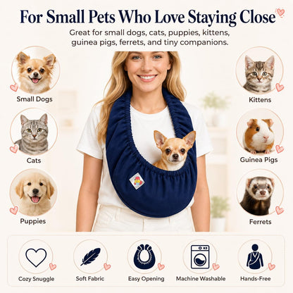 Machine washable pet carrier sling for small animals