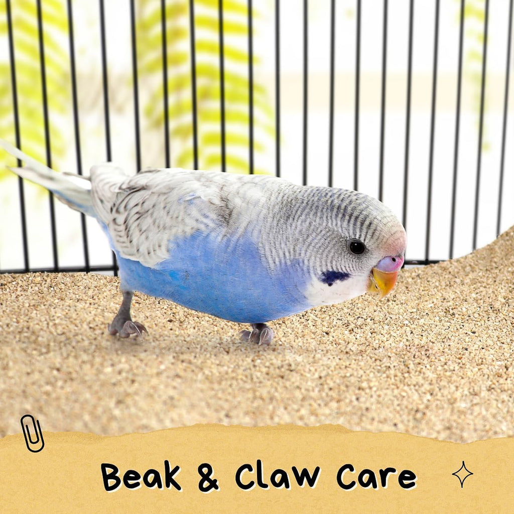 Close up of abrasive gravel texture on bird cage sand sheets