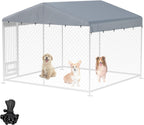 8' x 4' Outdoors Replaceable Dog Kennel Cover 420D Heavy Duty Waterproof Dog Kennel Canopy Covers - Black (Includes cover only) - Image 10