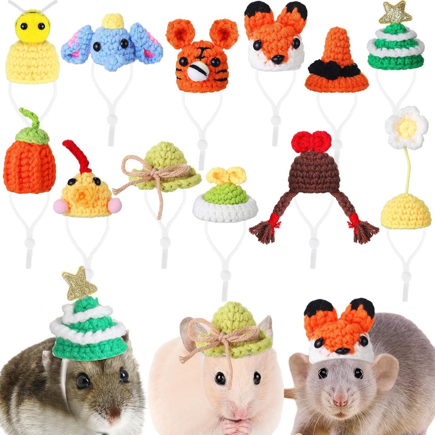 Complete twelve piece set of Silkfly small pet clothing accessories for holiday party dress up.