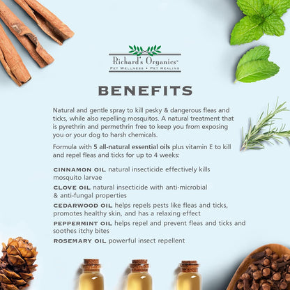 Natural flea and tick repellent spray for dogs branding