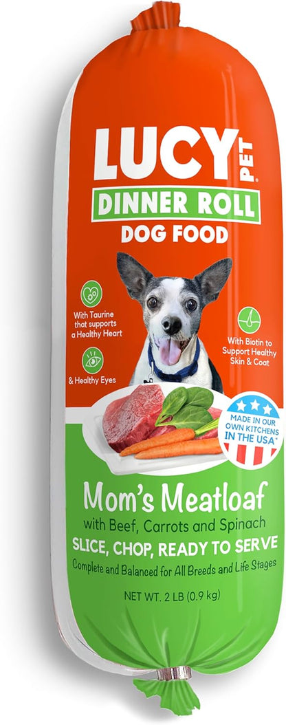 Side view of 4lb Lucy Pet dog food roll