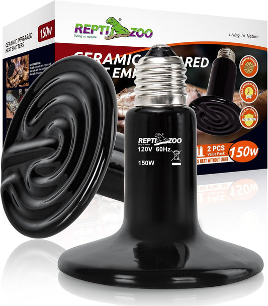 REPTI ZOO 150W ceramic heat emitter front view for reptile terrariums