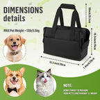 Side view of Likesing soft sided pet tote with zipper pocket
