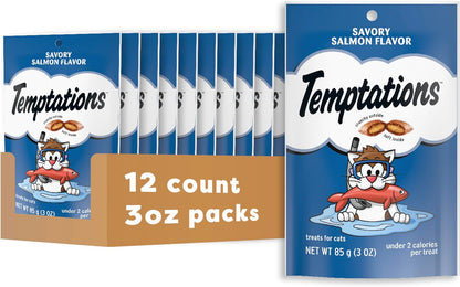 Temptations Cat Treats Classic Crunchy and Soft Cat Treats, Savory Salmon Flavor, 16 oz. Tub - Image 14