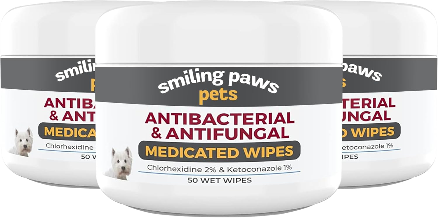 Authentic USA imported Smiling Paws Pets skincare wipes container
