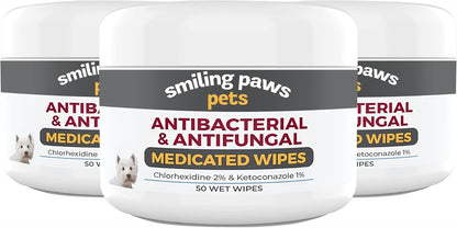Authentic USA imported Smiling Paws Pets skincare wipes container